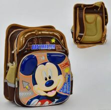 Дитячий Рюкзак шкільний Портфель для хлопчика N 00205 "Міккі Маус" ОРТОПЕДИЧНИЙ / 3D малюнок / коричневий