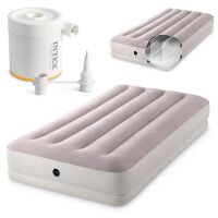 Надувний велюровий матрац-ліжко INTEX 64177 розмір 99-191-30см із вбудованим USB насосом