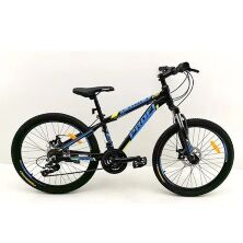 Велосипед спортивний PROFI 24 дюймів G24OPTIMAL A24.1 чорний(мат)-блакитний**
