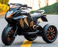 Дитячий електромотоцикл Трицикл M 5050EL-2 MP3, USB шкіряне сидіння, звукові та світлові ефекти / чорний