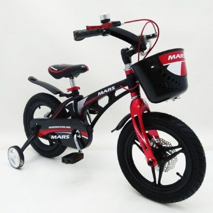 Дитячий двоколісний велосипед MARS-14 колеса 14 дюймів магнезиевая рама чорний