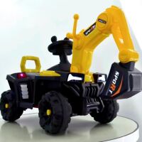 Дитячий електромобіль Екскаватор M 5790BLR-6 шкіряне сидіння, 2 мотори, музика, світло, MP3, USB, жовтий