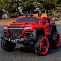 Дитячий двомісний електромобіль Джип M 5802EBLR-3 Машина Polaris шкіряне сидіння, 4 мотори, MP3, USB, червоний