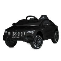 Дитячий одномісний електромобіль M 5851EBLRS-2 Мерседес шкіряне сидіння, 4 мотори, MP3, світло, чорний фарбування