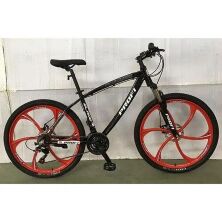Алюмінієвий гірський велосипед MTB T26BLADE 26.1 W SHIMANO колеса 26 дюймів/ колір чорно-червоний