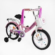 Дитячий велосипед 18 дюймів Corso MAXIS CL-18699 з переднім кошиком рожевий для дівчинки