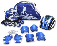 Набір Maraton Combo S (28-33) розсувні дитячі ролики з комплектом захисту сині