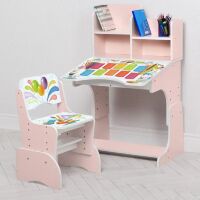 Дитяча регульована парта зі стільчиком растишка Bambi B 2071-105-7 Таблиця множення рожевий**