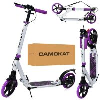 Двоколісний Самокат складаний Для дорослих iTrike SR2-018-11-WV з ручним дисковим гальмом і замком/біло-фіоле.