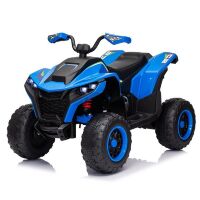 Дитячий електро квадроцикл M 6128EBLR-4(24V) з пультом керування та шкіряним сидінням синій