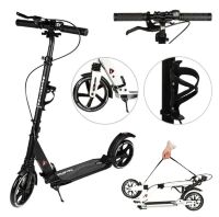 Алюмінієвий двоколісний самокат для дітей від 7 років GS-0061 Black з ручним і ножним гальмом/чорним