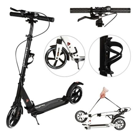 Алюмінієвий двоколісний самокат для дітей від 7 років GS-0061 Black з ручним і ножним гальмом/чорним