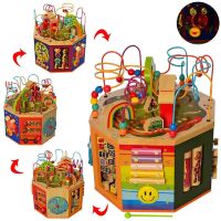 Дерев'яна іграшка Ігровий розвиваючий центр MD 2573 Бізіборд з лабіринтом ксилофоном та рухомими деталями