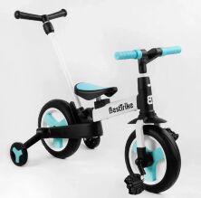 Велосипед-трансформер дитячий триколісний Best Trike 56659 з батьківською ручкою/знімні деталі/бірюзовий