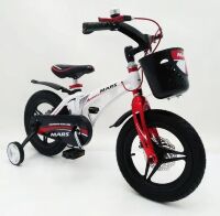 Дитячий двоколісний магнієвий велосипед 20 дюймів MARS-1 з кошиком та додатковими колесами, фіолетовий