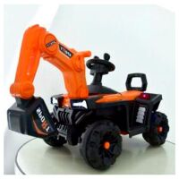 Дитячий електромобіль Екскаватор M 5790BLR-7 шкіряне сидіння, 2 мотори, музика, світло, MP3, USB, помаранчевий