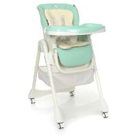 Класичний стільчик для годування EL CAMINO ME 1086 DESSERT Mint сидіння з екошкіри / м'ятний **