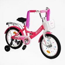 Дитячий велосипед 18 дюймів Corso MAXIS CL-18275 з переднім кошиком малиновий для дівчинки