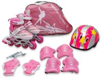 Набір Maraton Combo S (28-33) розсувні дитячі ролики з комплектом захисту рожеві