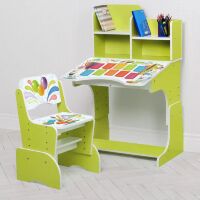 Дитяча регульована парта зі стільчиком растишка Bambi B 2071-105-3 Таблиця множення лайм**
