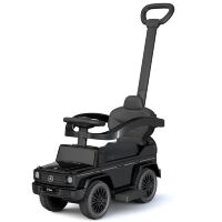 Дитяча каталка-толокар 2в1 ДЖИП 653-2 Mercedes Мерседес з батьківською ручкою і бампером / музика / чорний**