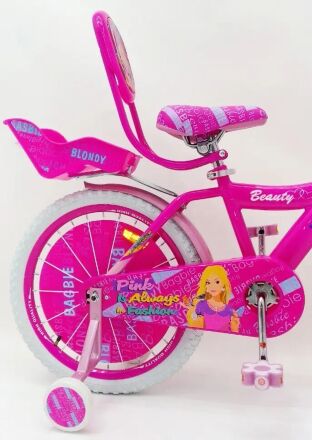 Велосипед для дівчинки "BARBIE-20" Барбі з Багажником для ляльок, рожевий***