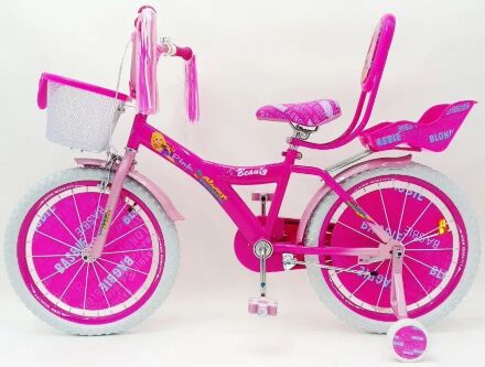 Велосипед для дівчинки "BARBIE-20" Барбі з Багажником для ляльок, рожевий***