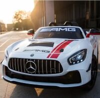 Дитячий електромобіль Машина Mercedes Benz M 4105EBLR-1 одномісний, шкіряне сидіння, MP3 / білий