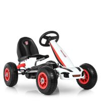 Дитячий педальний карт на гумових колесах Bambi kart M 4039-1 з ручним гальмом / колір білий**