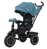 Велосипед коляска дитячий триколісний TILLY CAYMAN з пультом і посиленою рамою T-381/7 Бірюзовий льон