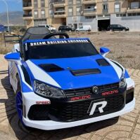 Дитячий електромобіль M 5819EBLR-4 одномісний, шкіряне сидіння, 4 мотори, MP3, USB, світло, синій