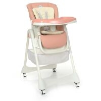 Класичний стільчик для годування EL CAMINO ME 1086 DESSERT Pink сидіння з екошкіри / рожевий **