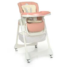 Класичний стільчик для годування EL CAMINO ME 1086 DESSERT Pink сидіння з екошкіри / рожевий **